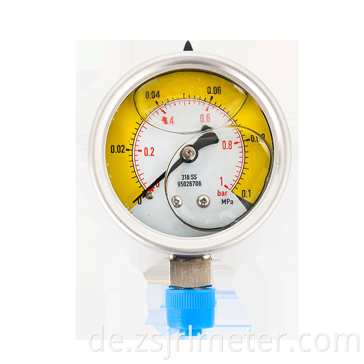 Heißes verkaufendes flüssigkeitsgefülltes Manometer der guten Qualität, Glycerin / Silikon gefülltes Edelstahlmanometer